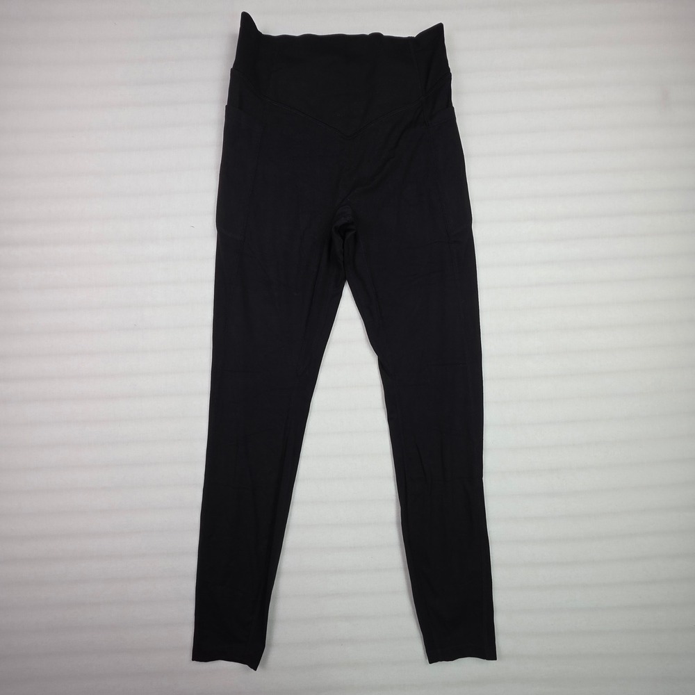 Halara Black Crossover V-Waist Scrunch Butt Leggings with Pockets Small 7/8